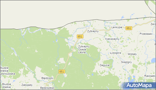 mapa Żytkiejmy Osada Leśna, Żytkiejmy Osada Leśna na mapie Targeo