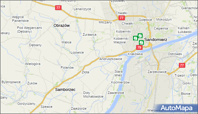 mapa Andruszkowice, Andruszkowice na mapie Targeo