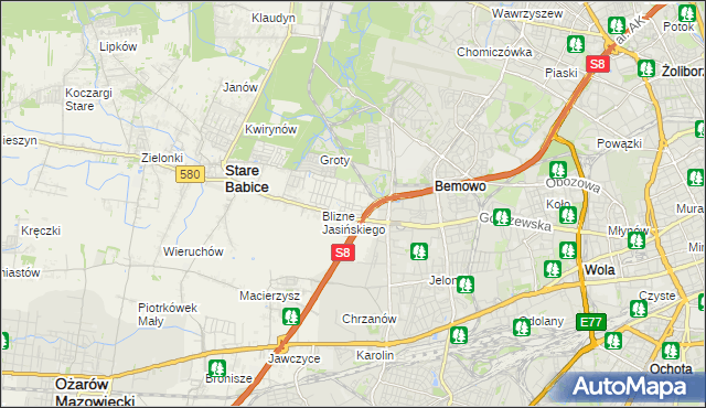 mapa Blizne Łaszczyńskiego, Blizne Łaszczyńskiego na mapie Targeo
