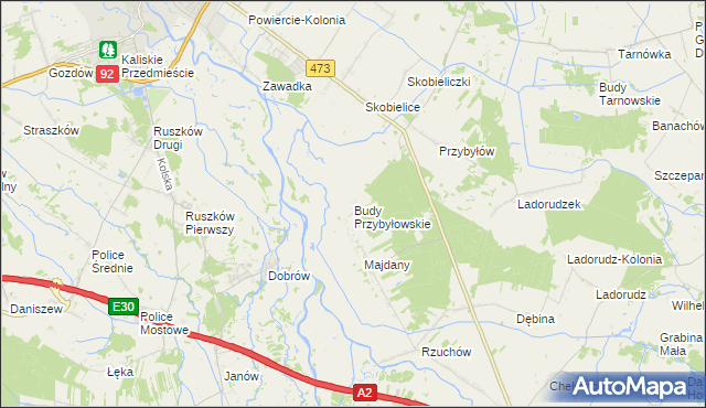 mapa Budy Przybyłowskie, Budy Przybyłowskie na mapie Targeo