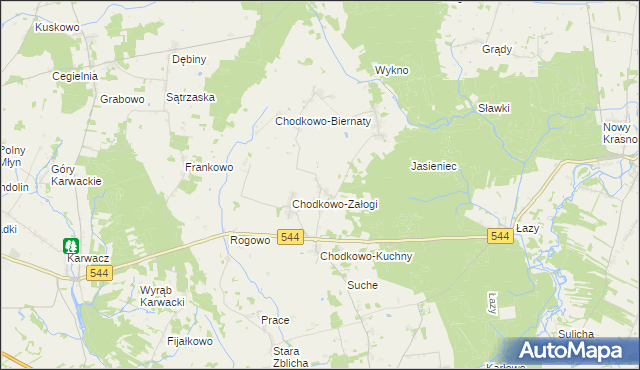 mapa Chodkowo Wielkie, Chodkowo Wielkie na mapie Targeo