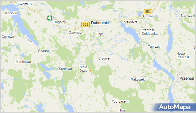 mapa Cisówek gmina Dubeninki, Cisówek gmina Dubeninki na mapie Targeo