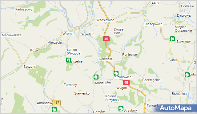 mapa Dolędzin, Dolędzin na mapie Targeo