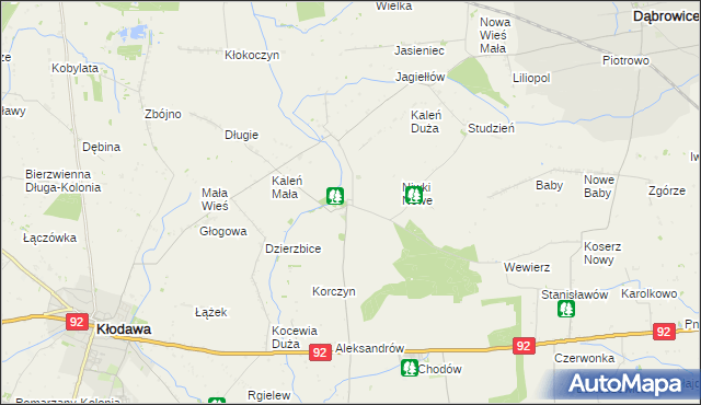 mapa Dzierzbice Osada, Dzierzbice Osada na mapie Targeo