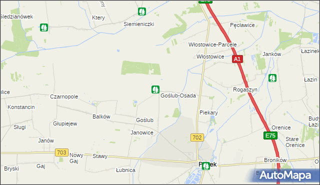 mapa Goślub-Osada, Goślub-Osada na mapie Targeo