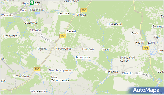 mapa Grabowa gmina Łazy, Grabowa gmina Łazy na mapie Targeo