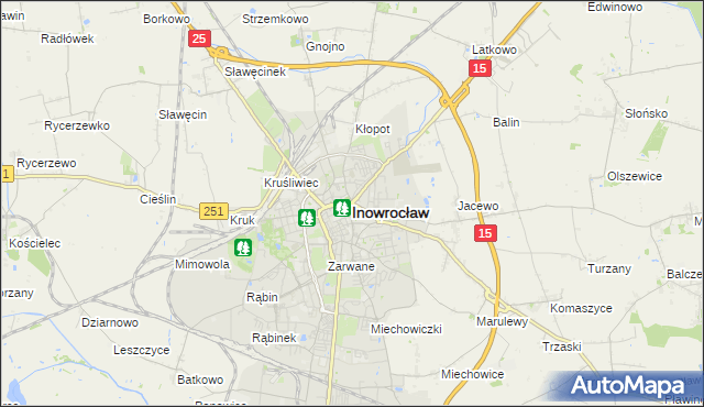 mapa Inowrocławia, Inowrocław na mapie Targeo