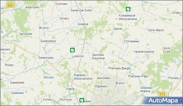 mapa Jackowo Dworskie, Jackowo Dworskie na mapie Targeo
