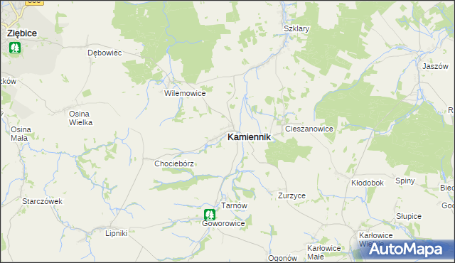 mapa Kamiennik powiat nyski, Kamiennik powiat nyski na mapie Targeo