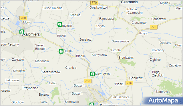 mapa Kamyszów, Kamyszów na mapie Targeo