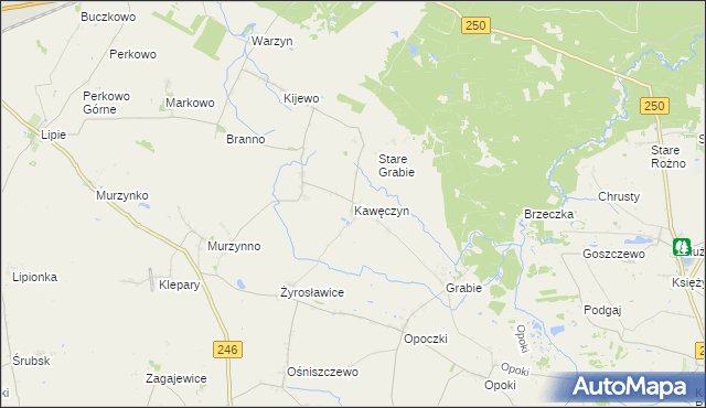 mapa Kawęczyn gmina Gniewkowo, Kawęczyn gmina Gniewkowo na mapie Targeo