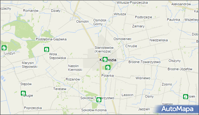 mapa Kiernozia, Kiernozia na mapie Targeo