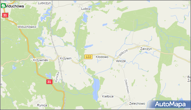 mapa Kłodowo, Kłodowo na mapie Targeo