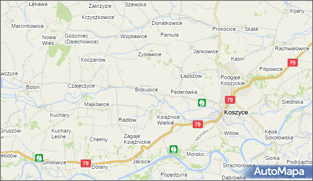 mapa Książnice Małe, Książnice Małe na mapie Targeo