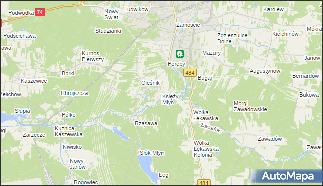 mapa Księży Młyn, Księży Młyn na mapie Targeo