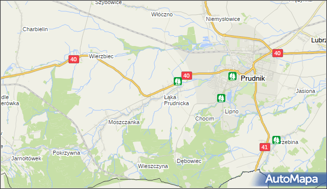 mapa Łąka Prudnicka, Łąka Prudnicka na mapie Targeo