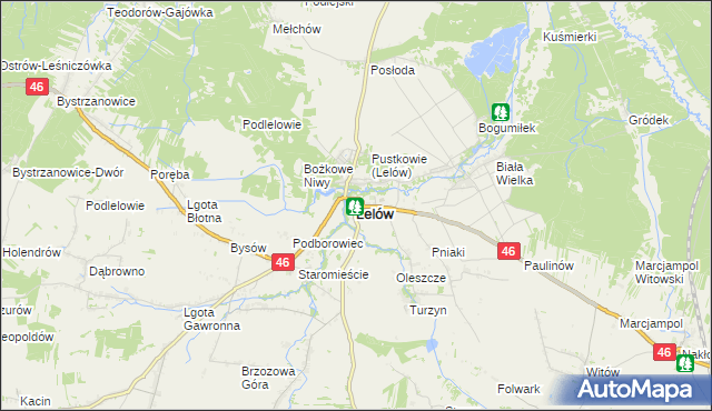 mapa Lelów, Lelów na mapie Targeo