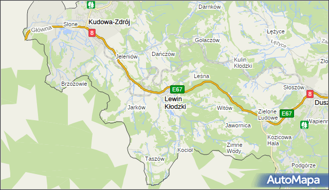 mapa Lewin Kłodzki, Lewin Kłodzki na mapie Targeo