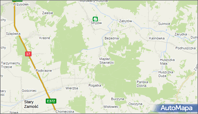 mapa Majdan Sitaniecki, Majdan Sitaniecki na mapie Targeo