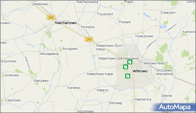 mapa Małachowo-Szemborowice, Małachowo-Szemborowice na mapie Targeo