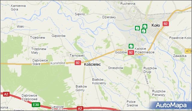 mapa Mariampol gmina Kościelec, Mariampol gmina Kościelec na mapie Targeo