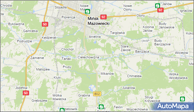 mapa Marianka gmina Mińsk Mazowiecki, Marianka gmina Mińsk Mazowiecki na mapie Targeo