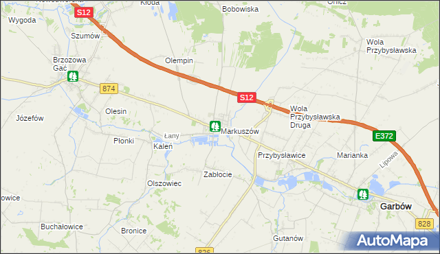 mapa Markuszów, Markuszów na mapie Targeo