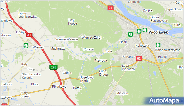 mapa Mazury gmina Brześć Kujawski, Mazury gmina Brześć Kujawski na mapie Targeo