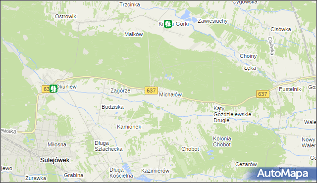 mapa Michałów gmina Halinów, Michałów gmina Halinów na mapie Targeo