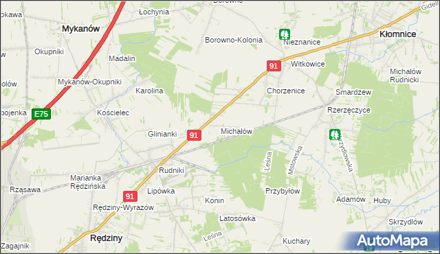 mapa Michałów Rudnicki, Michałów Rudnicki na mapie Targeo