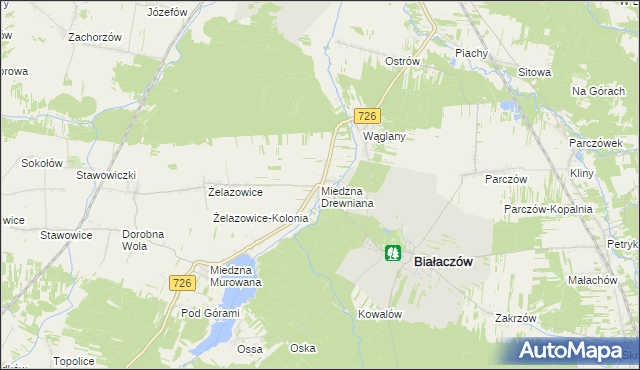 mapa Miedzna Drewniana, Miedzna Drewniana na mapie Targeo