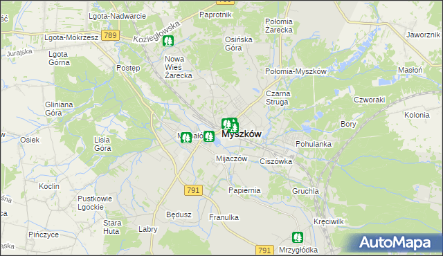 mapa Myszków, Myszków na mapie Targeo