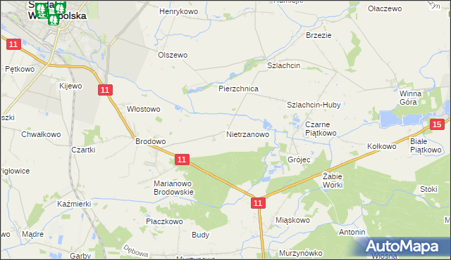 mapa Nietrzanowo, Nietrzanowo na mapie Targeo