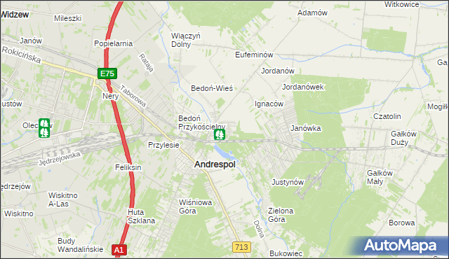 mapa Nowy Bedoń, Nowy Bedoń na mapie Targeo