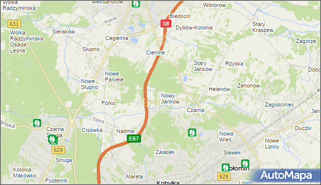 mapa Nowy Janków, Nowy Janków na mapie Targeo