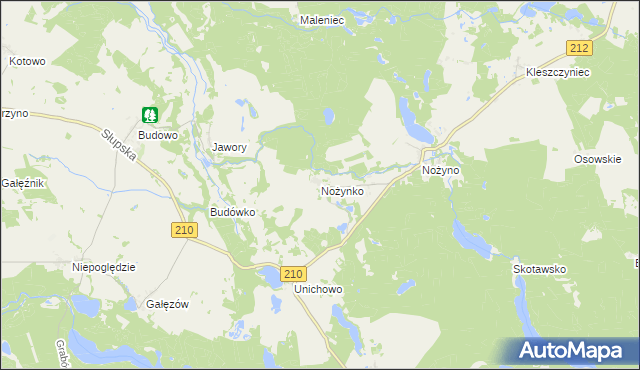 mapa Nożynko, Nożynko na mapie Targeo