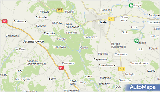 mapa Ojców, Ojców na mapie Targeo