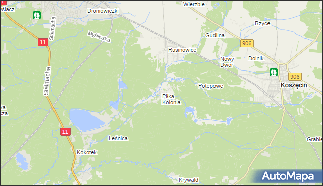 mapa Piłka Kolonia, Piłka Kolonia na mapie Targeo