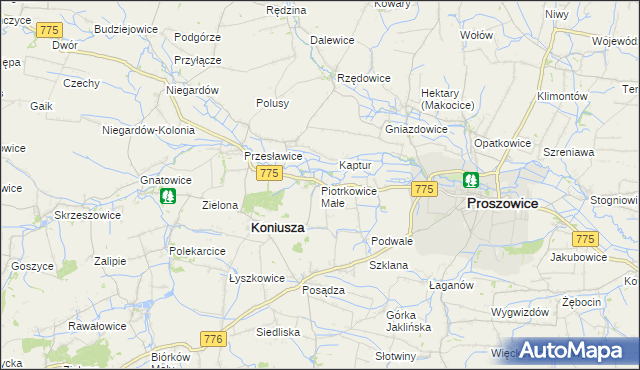 mapa Piotrkowice Małe, Piotrkowice Małe na mapie Targeo