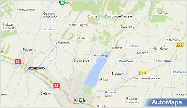 mapa Piotrowice gmina Słupca, Piotrowice gmina Słupca na mapie Targeo