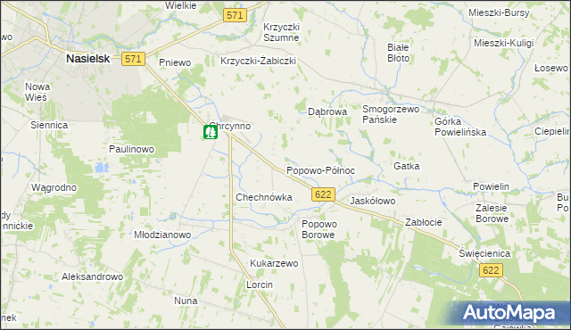 mapa Popowo-Północ, Popowo-Północ na mapie Targeo