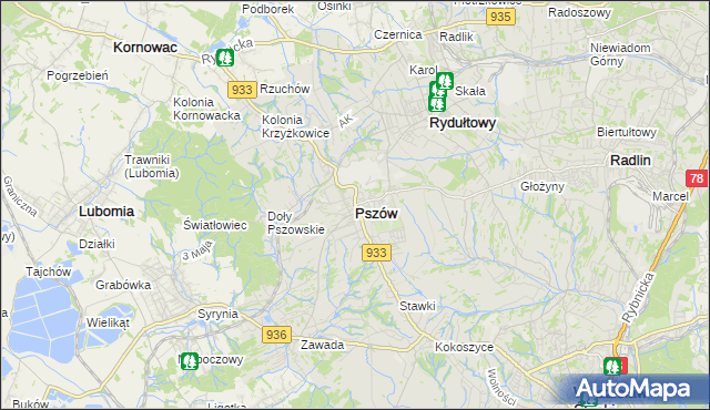 mapa Pszów, Pszów na mapie Targeo