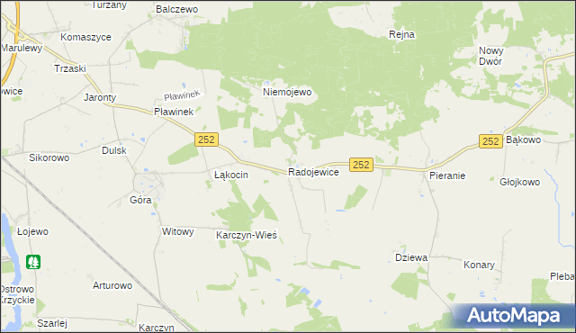 mapa Radojewice, Radojewice na mapie Targeo