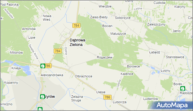 mapa Rogaczew, Rogaczew na mapie Targeo