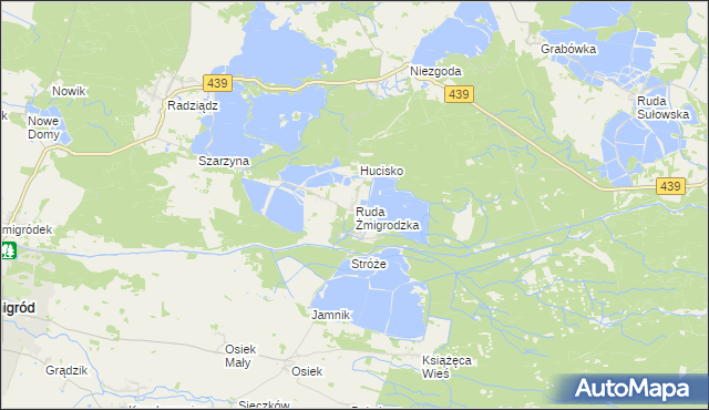 mapa Ruda Żmigrodzka, Ruda Żmigrodzka na mapie Targeo