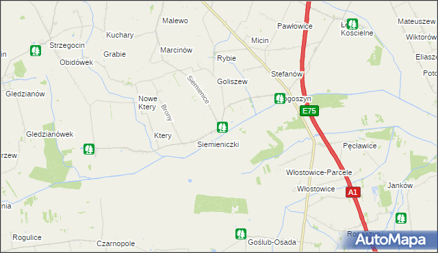 mapa Siemienice, Siemienice na mapie Targeo