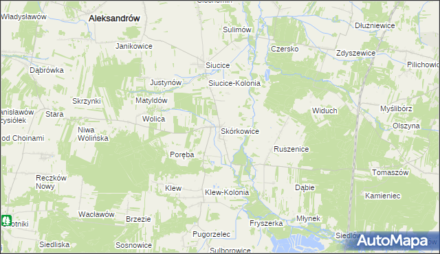 mapa Skórkowice, Skórkowice na mapie Targeo