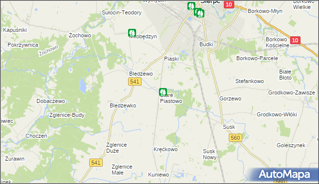 mapa Stare Piastowo, Stare Piastowo na mapie Targeo