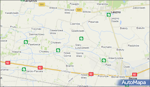 mapa Stary Łuszczewek, Stary Łuszczewek na mapie Targeo