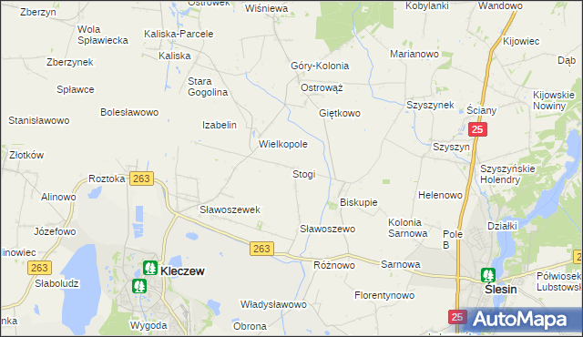 mapa Stogi gmina Kleczew, Stogi gmina Kleczew na mapie Targeo